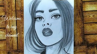 رسم بنات كيوت | تعليم رسم بنات كيوت بالرصاص سهل خطوة بخطوة للمبتدئين | اتعلم الرسم |تعليم رسم بنت