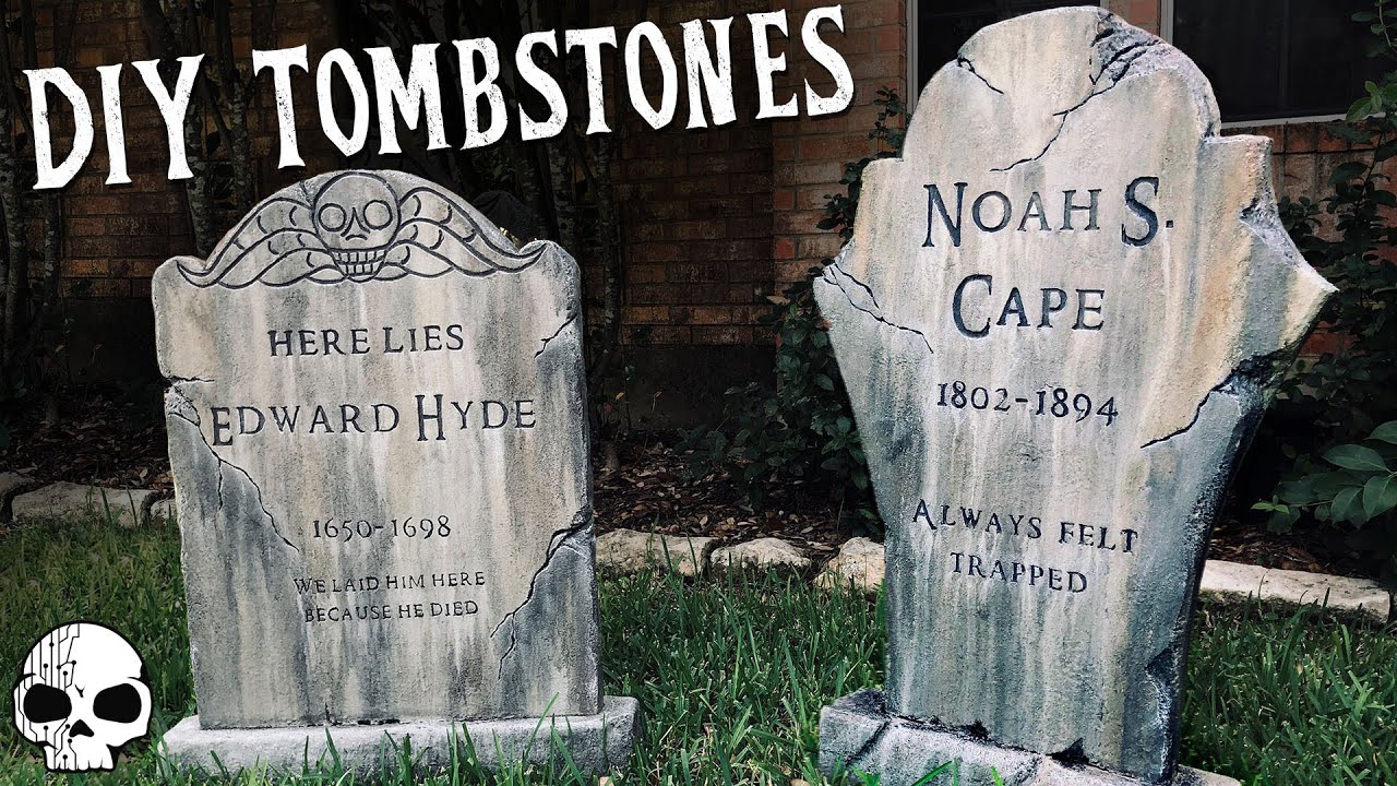 How To Make Tombstones DIY Halloween Props YouTube