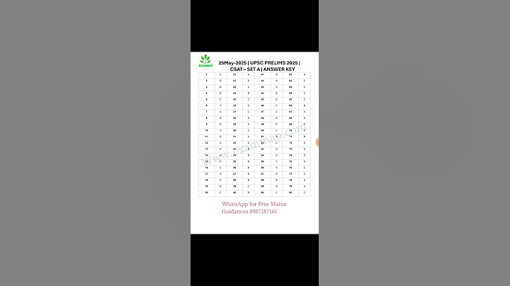 CSAT Paper 2 Answer key UPSC Prelims | Prelims Csat Paper 2 Set A