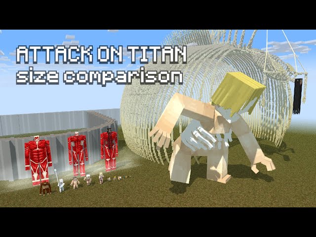 Attack On Titan size comparison 2022 (Final season) MINECRAFT 3D MODEL 1:1 class=