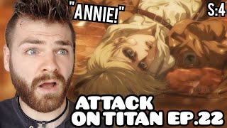 ANNIE IS BACK!!?! | ATTACK ON TITAN EPISODE 22 | SEASON 4 | New Anime Fan! | REACTION