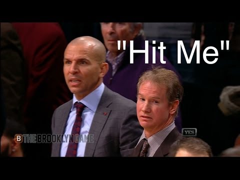 Jason Kidd says "Hit Me" & Spills Drink on Court