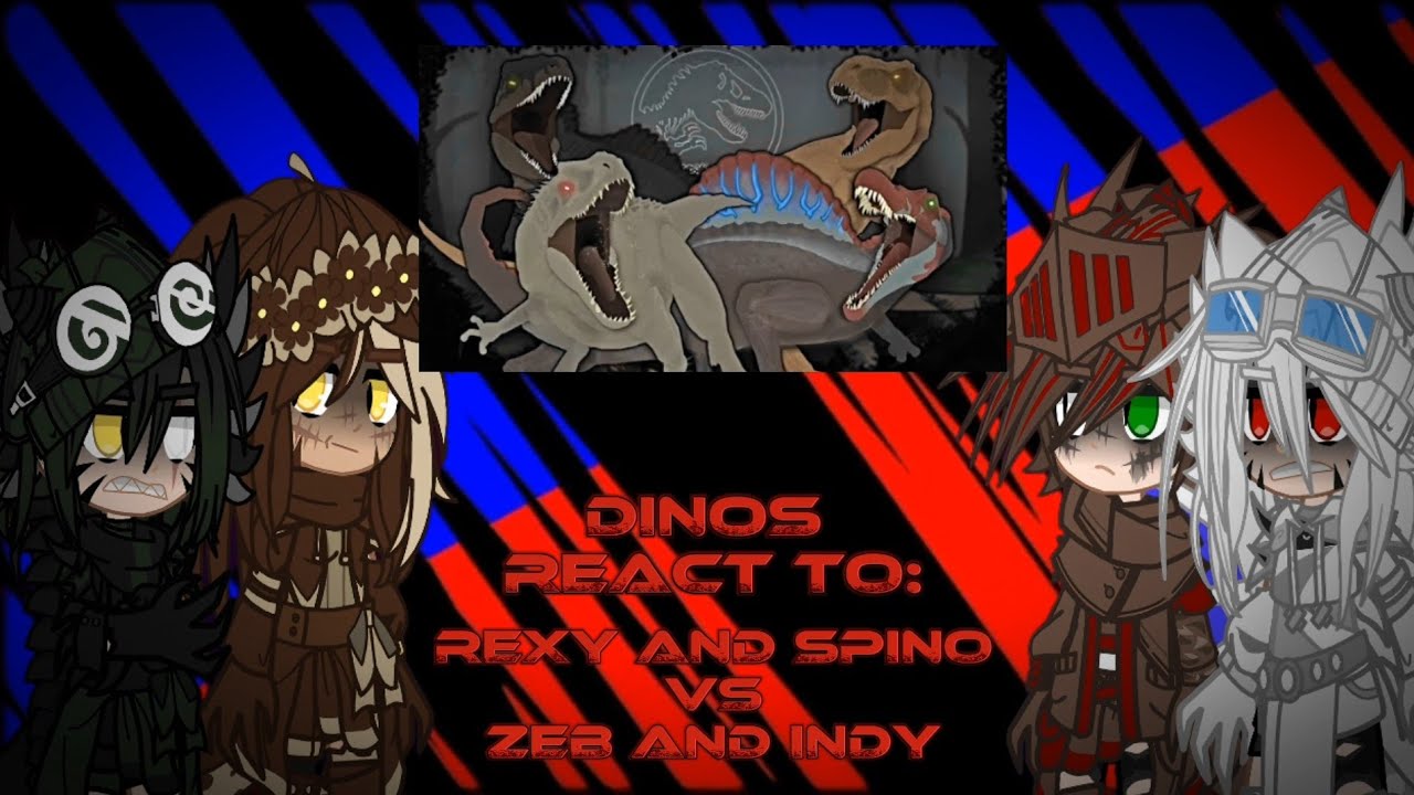 Dinos react to Indominus Rex and Giganotosaurus vs Spinosaurus and Tyrannosaurus Rex by @slick4785 