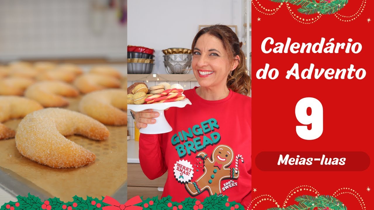 Meias-luas de baunilha e amêndoa (Vanillekipferl)- Calendário do Advento- 9