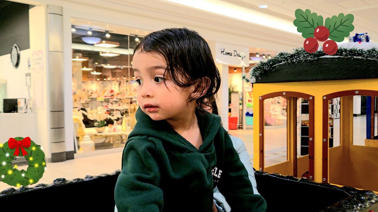 Indoor Train Ride at the mall with baby