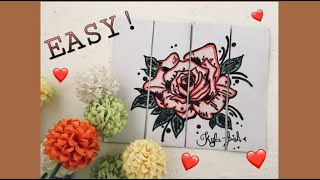 Diy 4 panel wall art rose ideas.🌿 by kyltrsh 2,047 views 4 years ago 3 minutes, 25 seconds
