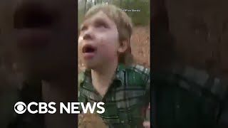New Jersey state troopers rescue 4-year-old boy who wandered off into woods with his dog #shorts