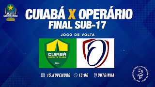 CUIABÁ x OPERÁRIO FC LTDA.  | MATO-GROSSENSE SUB-17