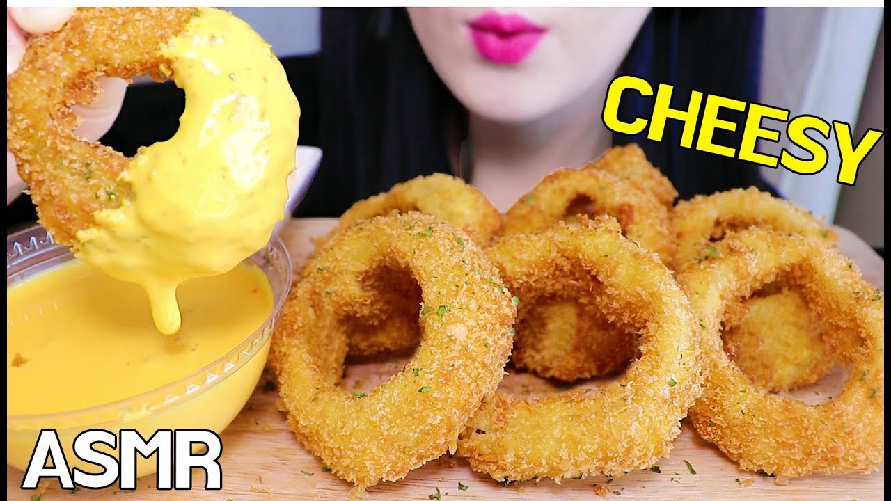 ASMR *CHEESY* ONION RINGS 치즈 소스 어니언링 리얼사운드 먹방 (EATING SOUNDS) NO TALKING MUKBANG