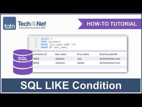 How to use the SQL LIKE Condition