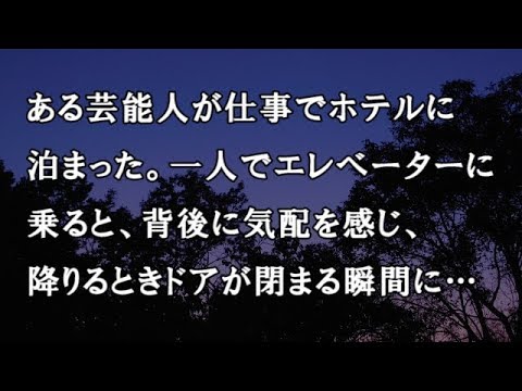 【修羅場　洒落怖】ある芸能人が仕事ででホテルに泊まった。一人でエレベーターに乗ると、背後に気配を感じ、降りるときドアが閉まる瞬間に…　【修羅場・洒落怖のぞき見チャンネル】