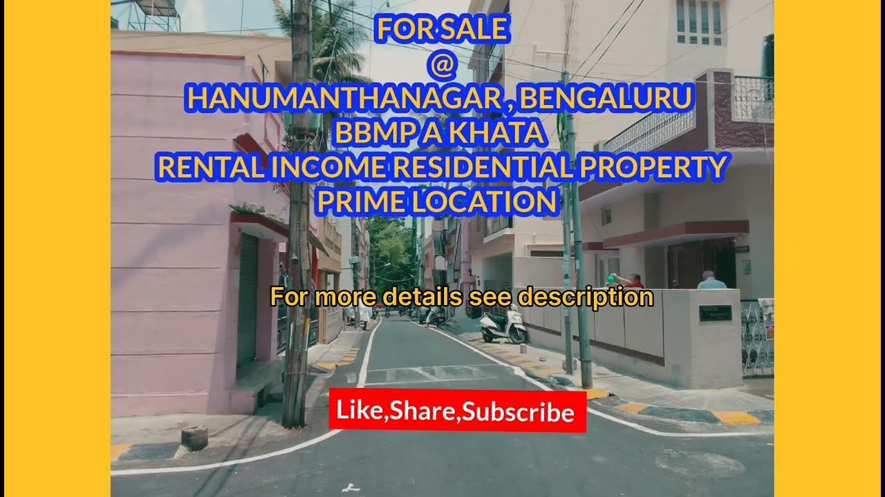 HANUMANTHANAGARBENGALURUFOR SALERESIDENTIAL BUILDING WITH RENTAL