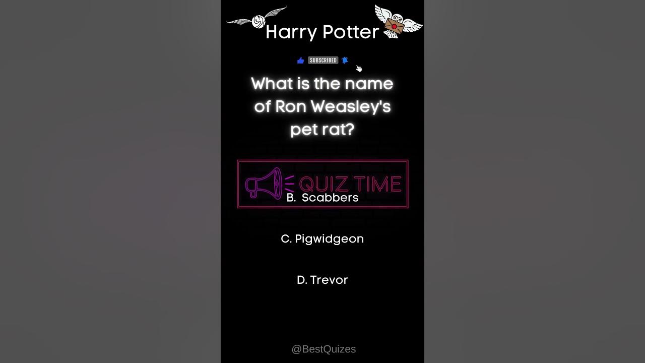 What is the name of Ron Weasley's pet rat shorts quiz harrypotter 