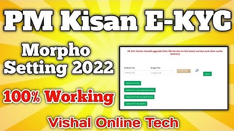 🔥PM Kisan Morpho Setting 2022 | PM Kisan E-KYC Morpho New Update | VISHAL ONLINE TECH