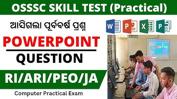 OSSSC previous year computer practical skill test question for PEO RI Junior assistant Exam 2023