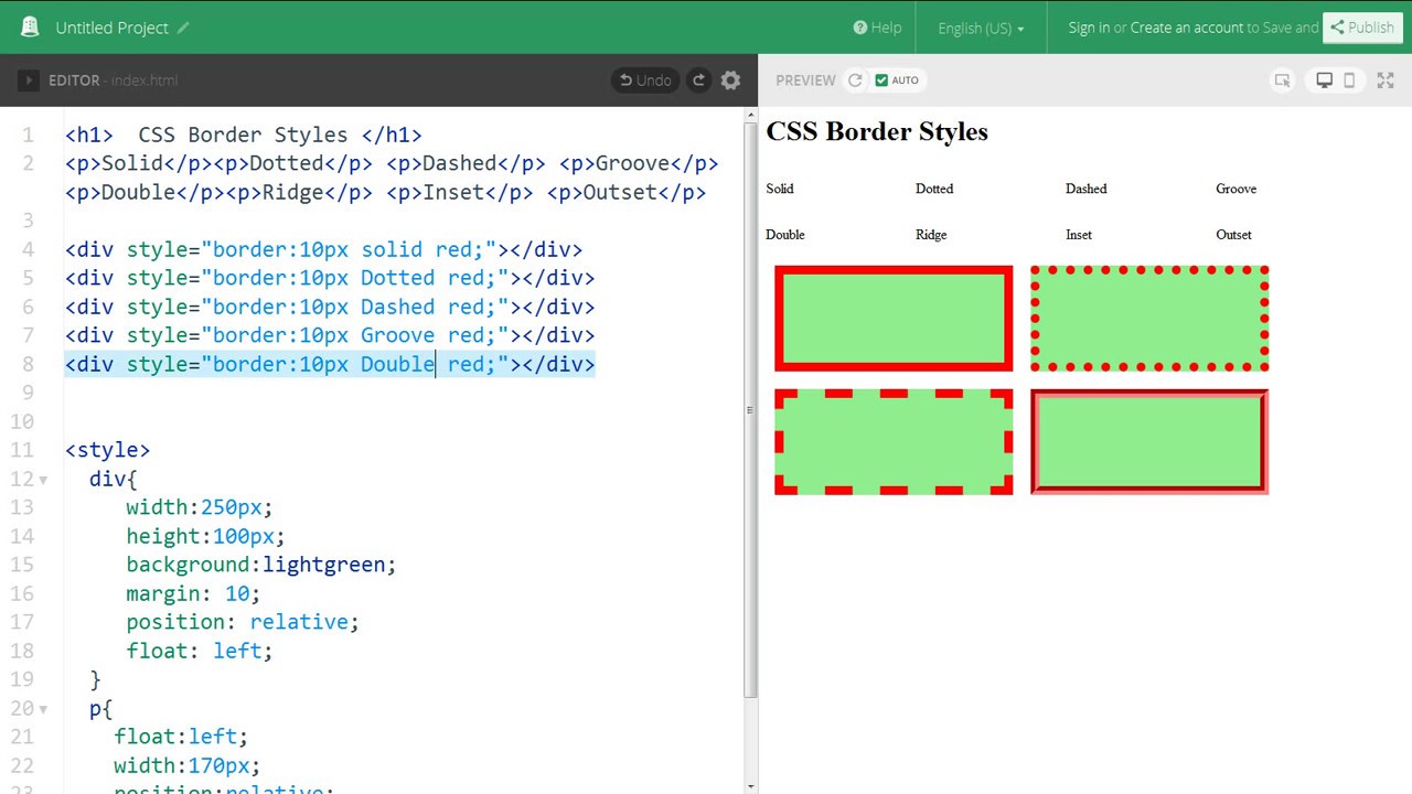 border style  New  Css Border Styles | Web Zone