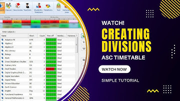 How to create divisions in ASC timetable