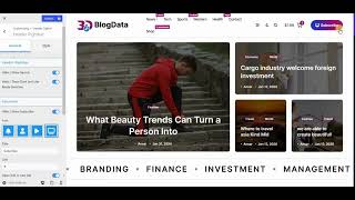 BlogData Blog WordPress Theme Header Rightbar