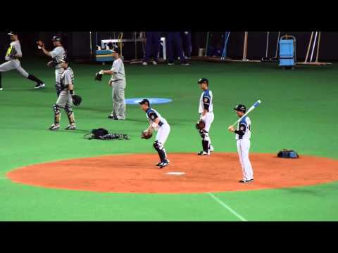 2015.09.13 飯山賢介中島中心 ファイターズ 守備練習 内野編② 札幌ドーム