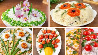 5 красивых САЛАТОВ для Пасхального стола. 🥗😍👍 Быстрые и вкусные салаты