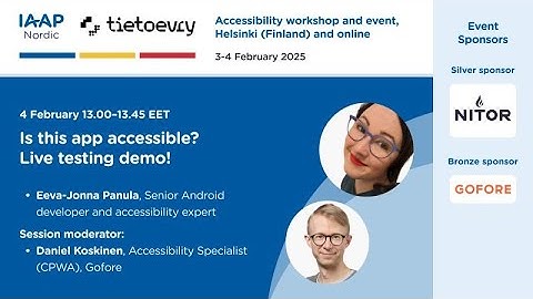 IAAP NORDIC  Is this app accessible Live testing demo! Eeva Jonna Panula