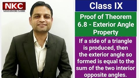 Class 9 Theorem 6.8 Proof - Exterior Angle Property of a Triangle 9th NCERT Maths Ch6 Lines & Angles
