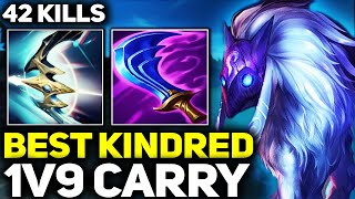 RANK 1 BEST KINDRED IN THE WORLD 1V9 CARRY GAMEPLAY! | League of Legends