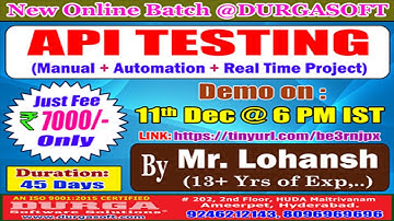 API TESTING Online Training @ DURGASOFT