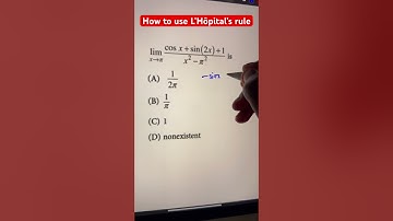 L’Hôpital’s rule - important Calculus concept #mathshorts #calculus