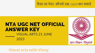 UGC net official answer key visual arts for 21 June 2023