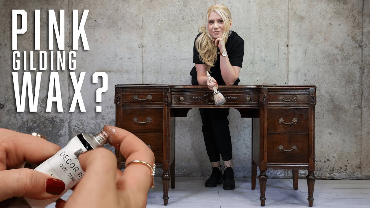 PINK GILDING WAX? Antique Vanity Makeover