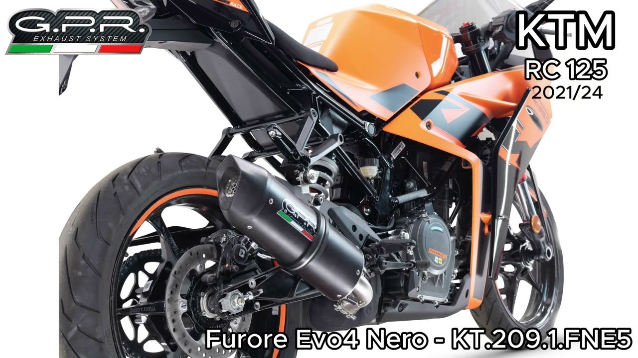 GPR製 KTM RC125 (2021-2024)用スリップオンマフラー Furore Black