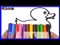 ( Animals ) Duck and Crayons Coloring / Akn Kids House