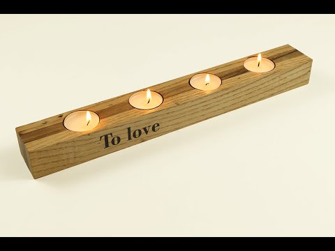 ხის სასანთლე 4 გაერთიანებული სანთლის ჩასადებით - TR105