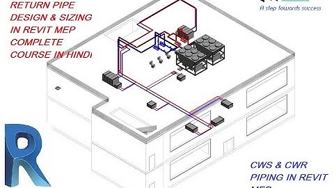 Chilled water supply and return pipe sizing and designing in REVIT MEP II complete course in Hindi.