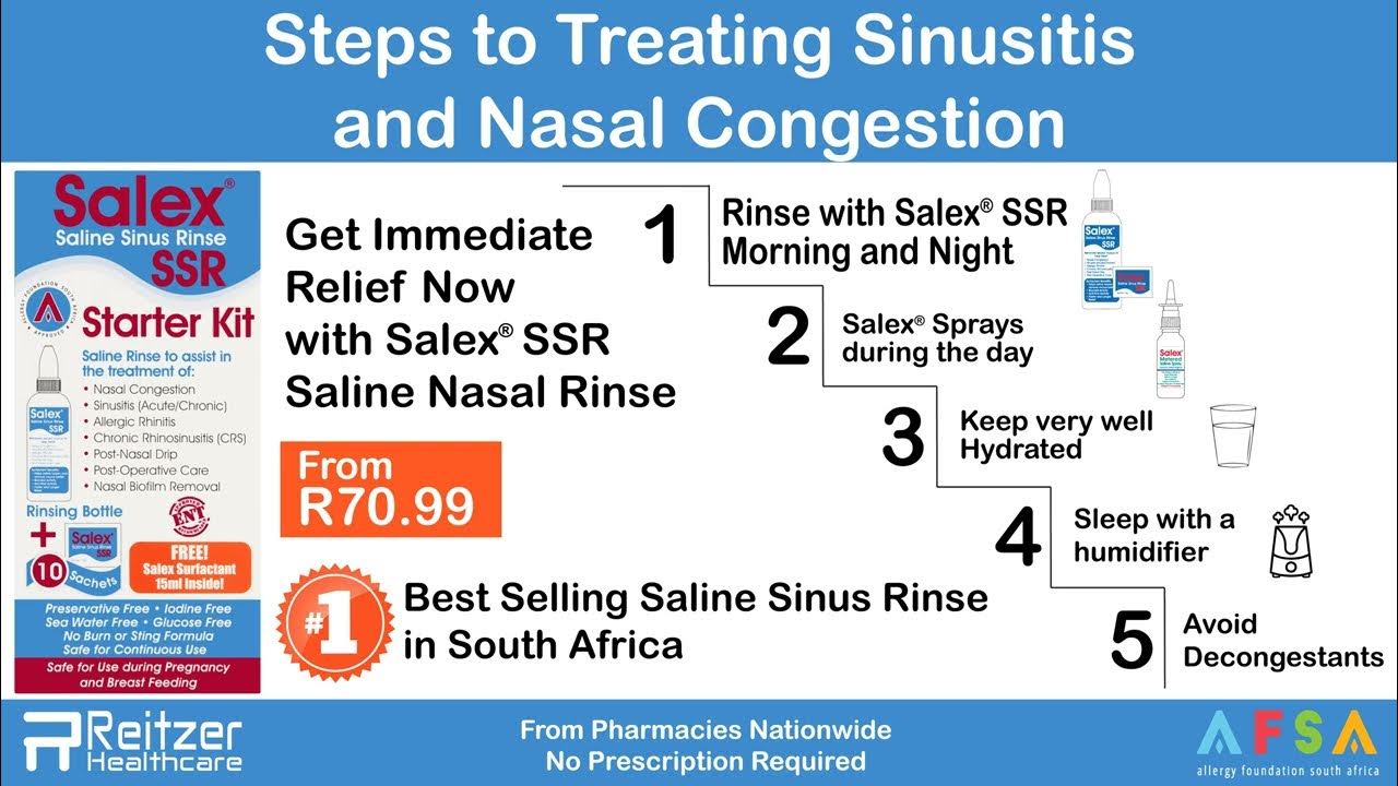 Salex® SSR Saline Sinus Rinse for Treating Sinusitis or Nasal