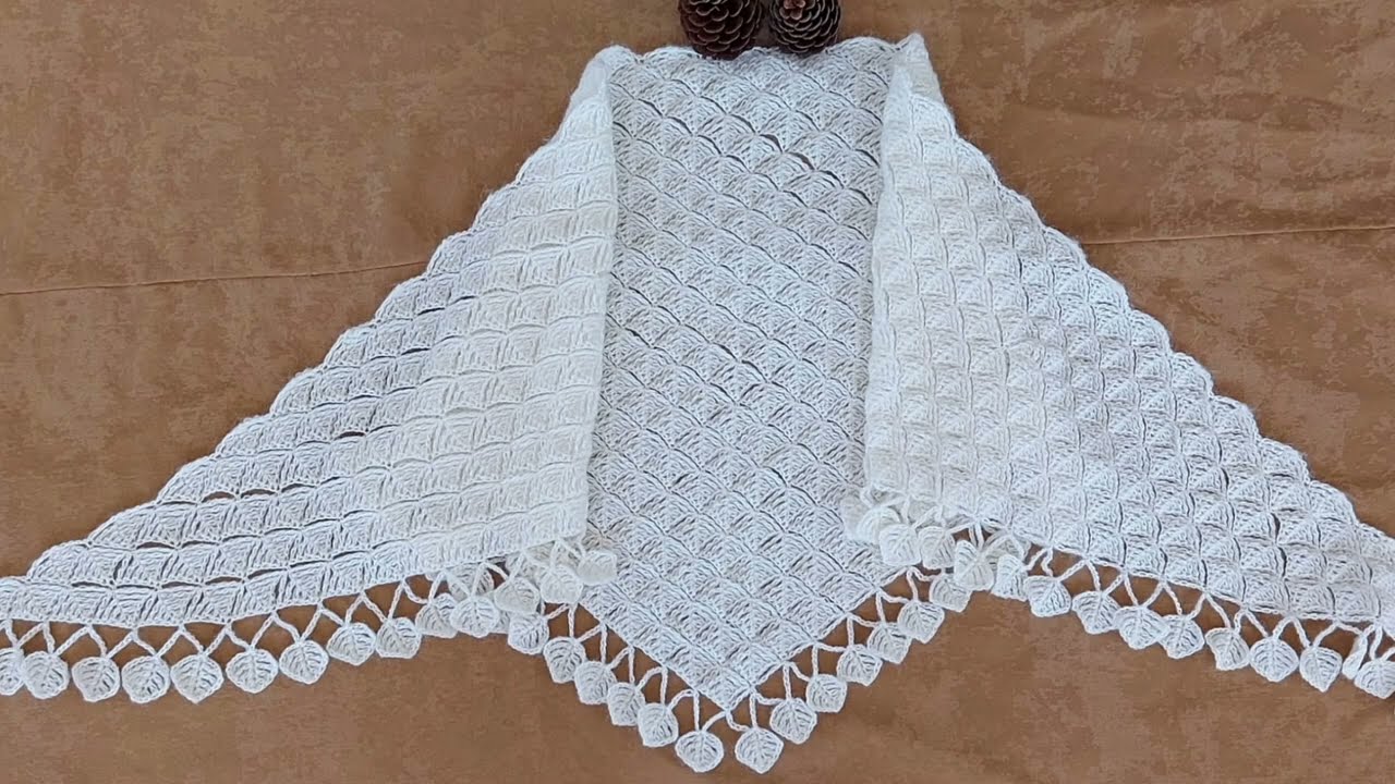Tığ ile şal kenar oyası yapımı (harlekin shawl)
