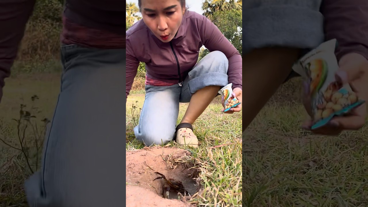 Survival Skills: SIMPLE idea and USEFUL with CRAB in hole 