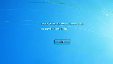 User profile service failed the logon  User profile cannot be loaded