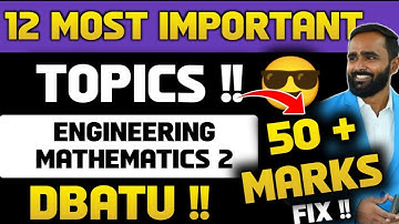 12 Most Important Topics|Engineering Mathematics 2|DBATU University |Pradeep Giri Sir