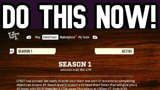 Do This NOW Before Season 2... HURRY Before It's TO LATE! (College Football 27 Ultimate Team)