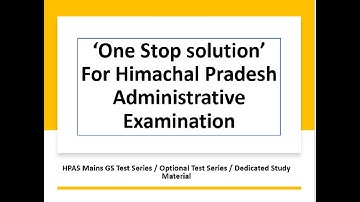 HPAS/HAS Mains : Test Series/Study Material/Optional subject