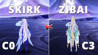 C0 SKIRK vs C3 ZIBAI!! Who is the Better DPS? Watch Before Pulling! (Genshin Impact)