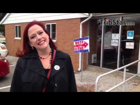 Voting is brisk at the old State Police Post near Dixie Bee Elementary school.