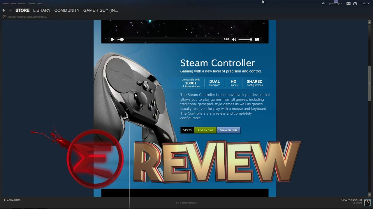 Steam Controller Review - Part 1 (Basics) - YouTube