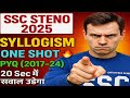 🔥SYLLOGISM ONE SHOT 🔥| आखिरी वार 2017 - 24 | 6 Marks confirm 💯 #ssc #steno
