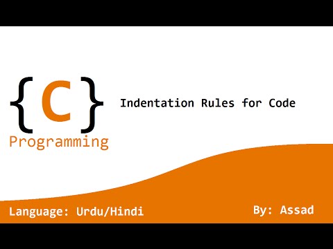 C Language Lesson 8: Code Indentation (Urdu/Hindi)