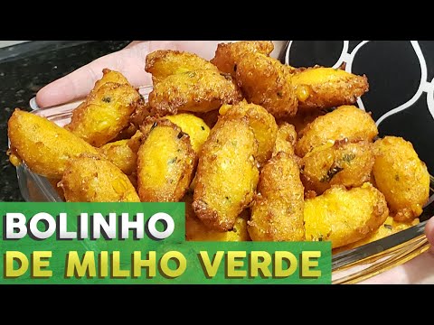 BOLINHO DE MILHO VERDE FRITO, FEITO NO LIQUIDIFICADOR