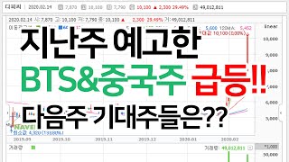 지난주 예고한 bts 중국주 급등 다음주 기대주들은 세경하이테크 디케이티 