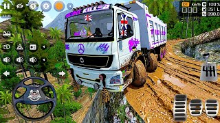 Bharat Benz 4x4 Power Full 12 Wheeler Tipper Truck Driving In Muddy Offroad | Bussid Mod Update  screenshot 2